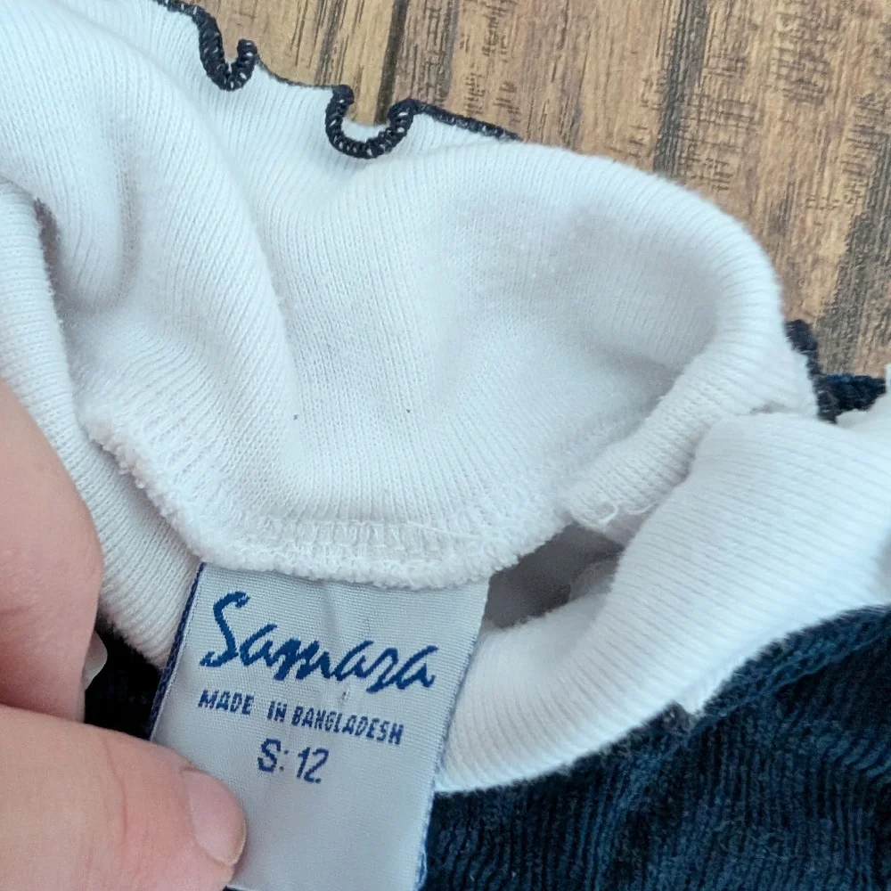 $ Vintage Samara Navy Velour Embroidered Dress With Matching‎ Turtleneck